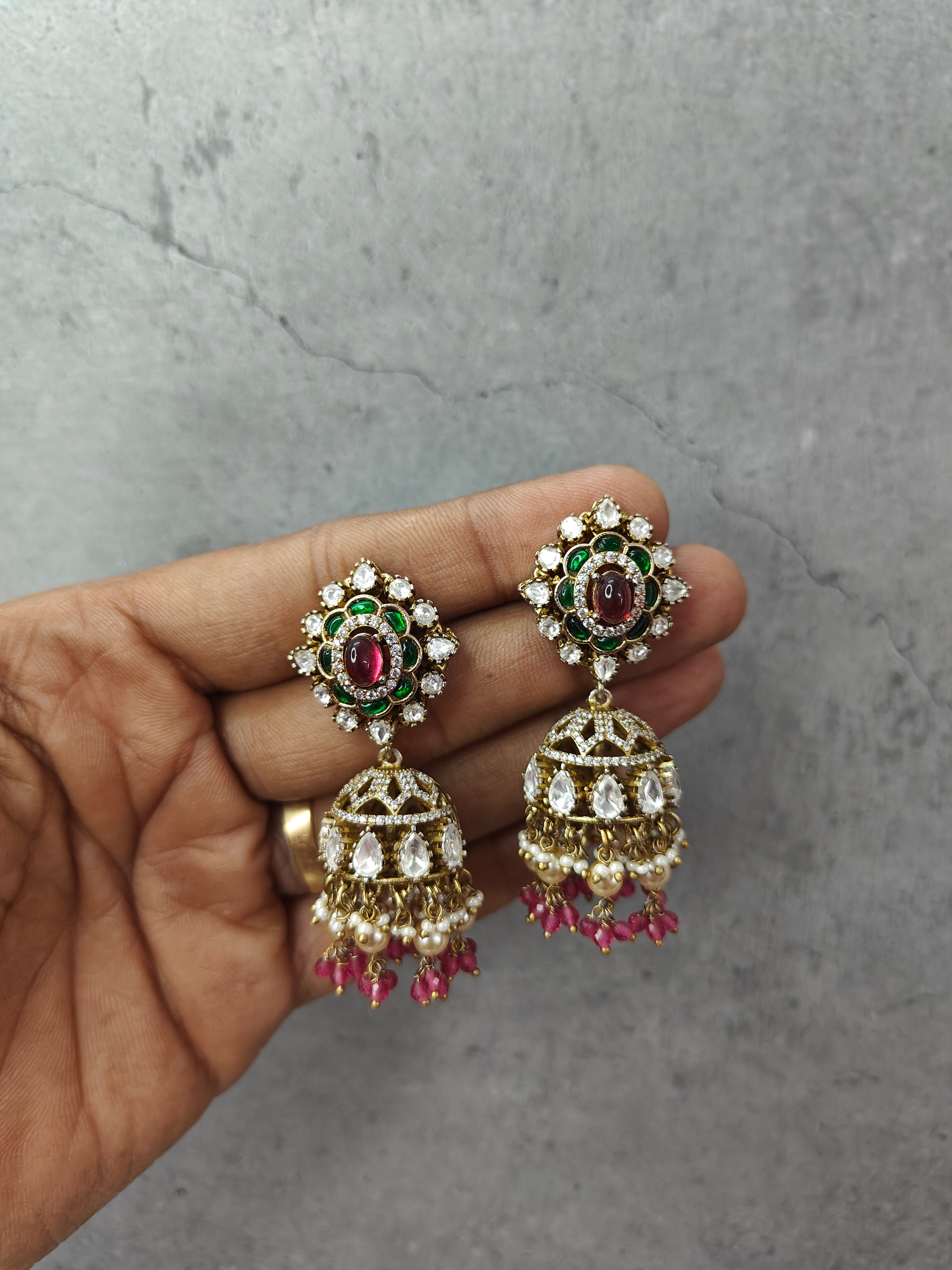 Moissanite Polki Jhumka E100