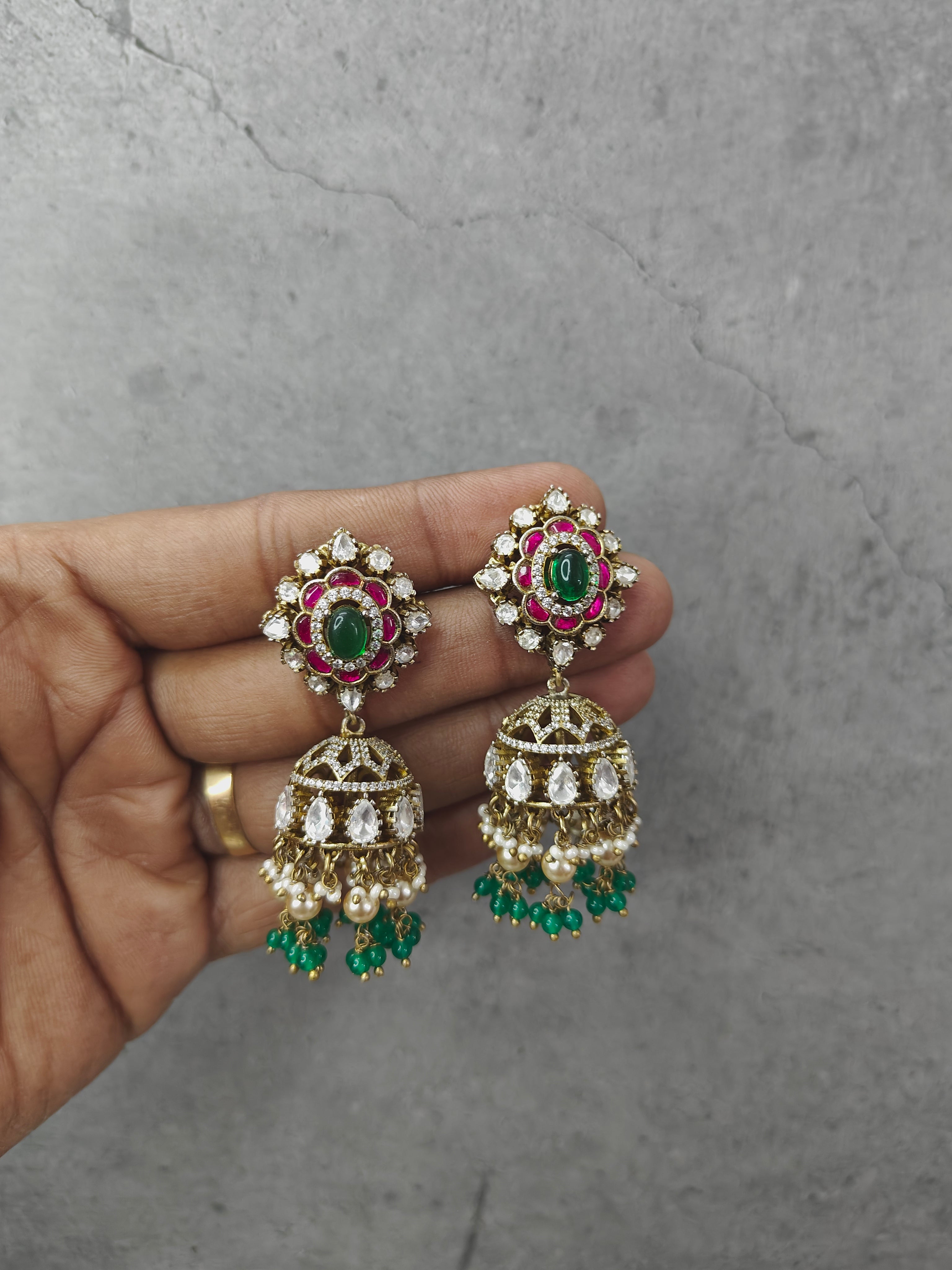 Moissanite Polki Jhumka E100